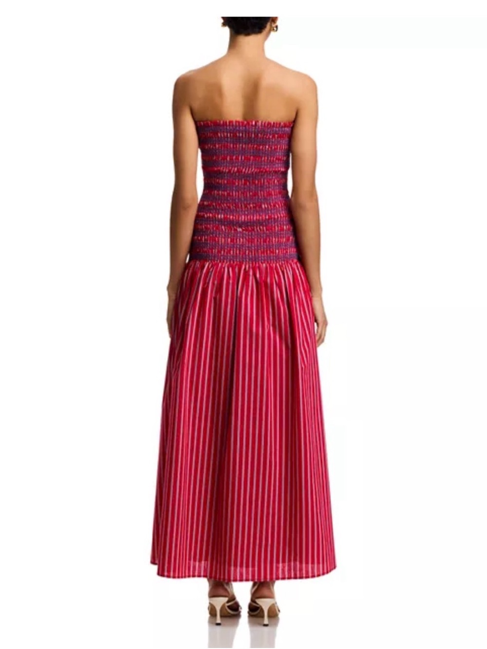Line & Dot Red and Pink Smocked Strapless Maxi - NWT - Picture 2 of 4